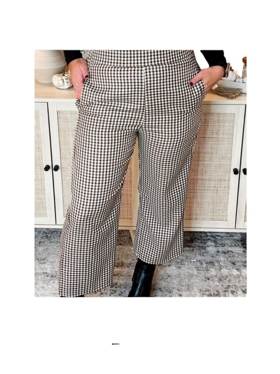 CY Fashion Pants - CY Fashion Plaid Wide Leg Pants with Pockets Size L